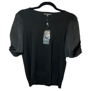 Adrianna Papell - NWT - Black Puffy Sleeve Blouse